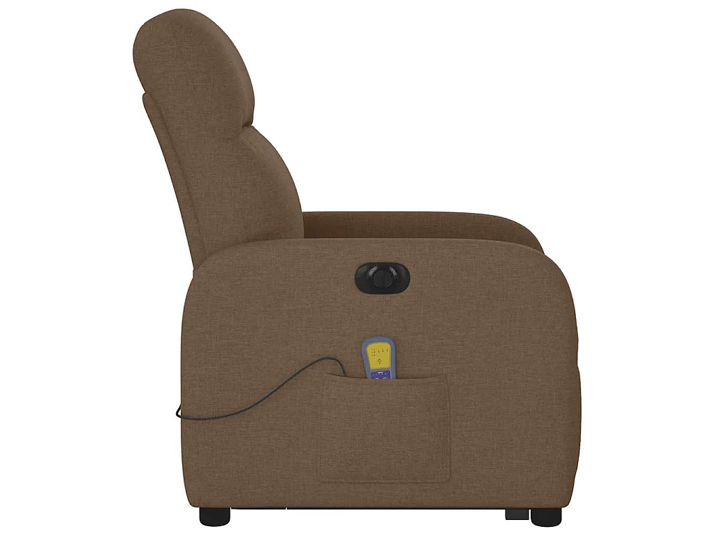 Fauteuil inclinable de massage électrique Marron Tissu