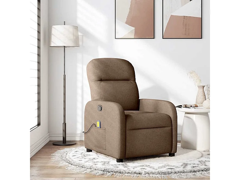 Fauteuil de massage inclinable Marron Tissu