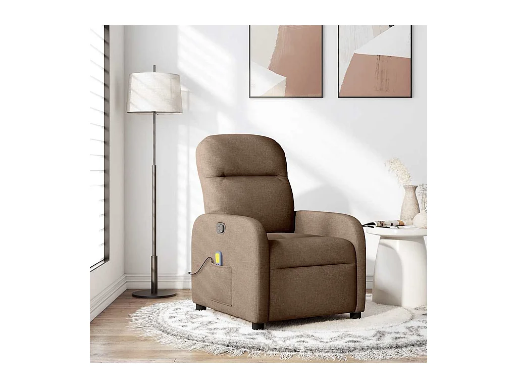 Fauteuil de massage inclinable Marron Tissu