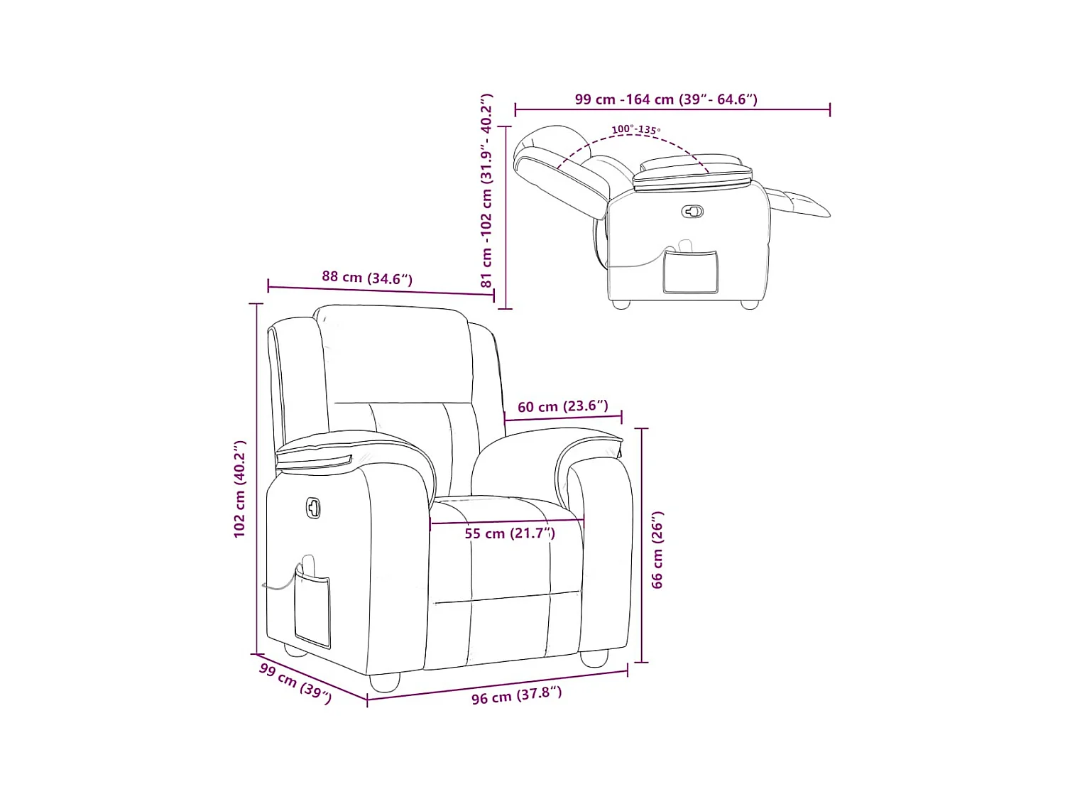 Massagestoel verstelbaar stof crèmekleurig