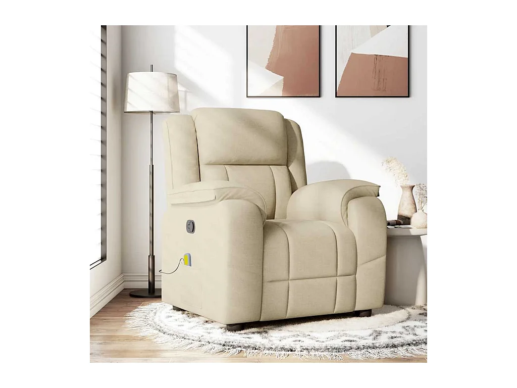Fauteuil de massage inclinable Crème Tissu