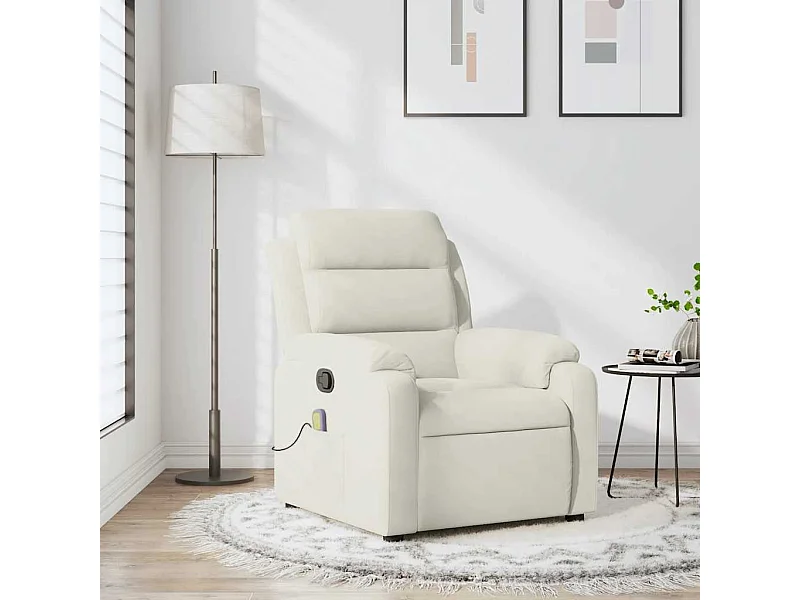 Fauteuil de massage inclinable crème velours