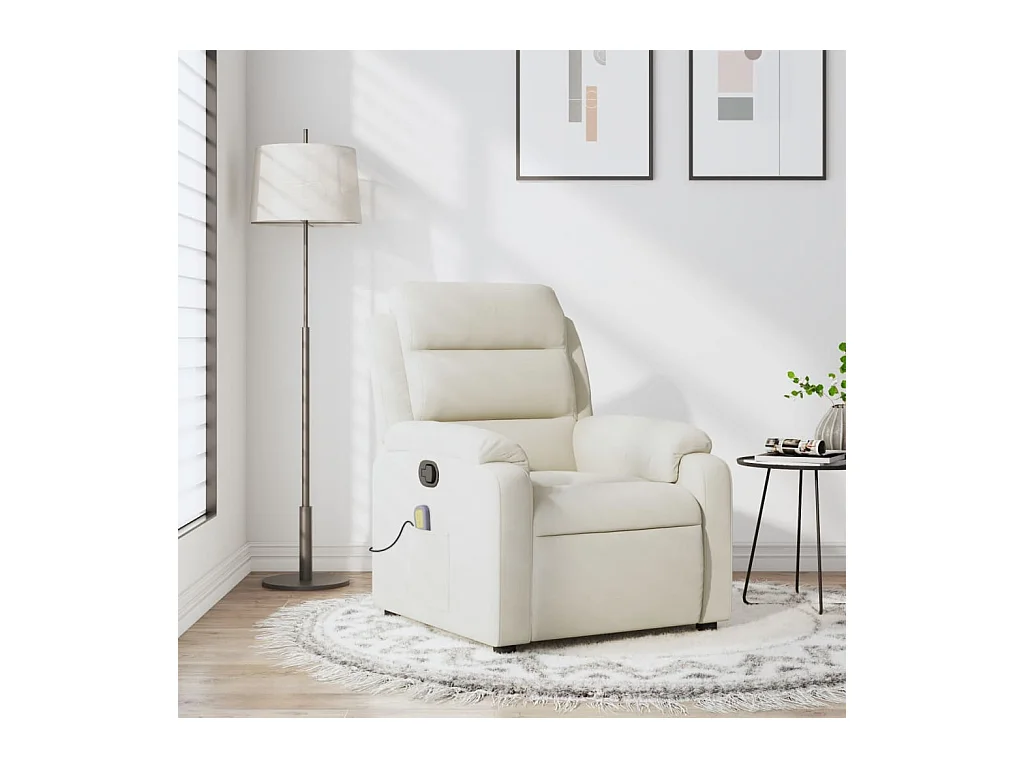 Sillón de masaje reclinable de terciopelo crema