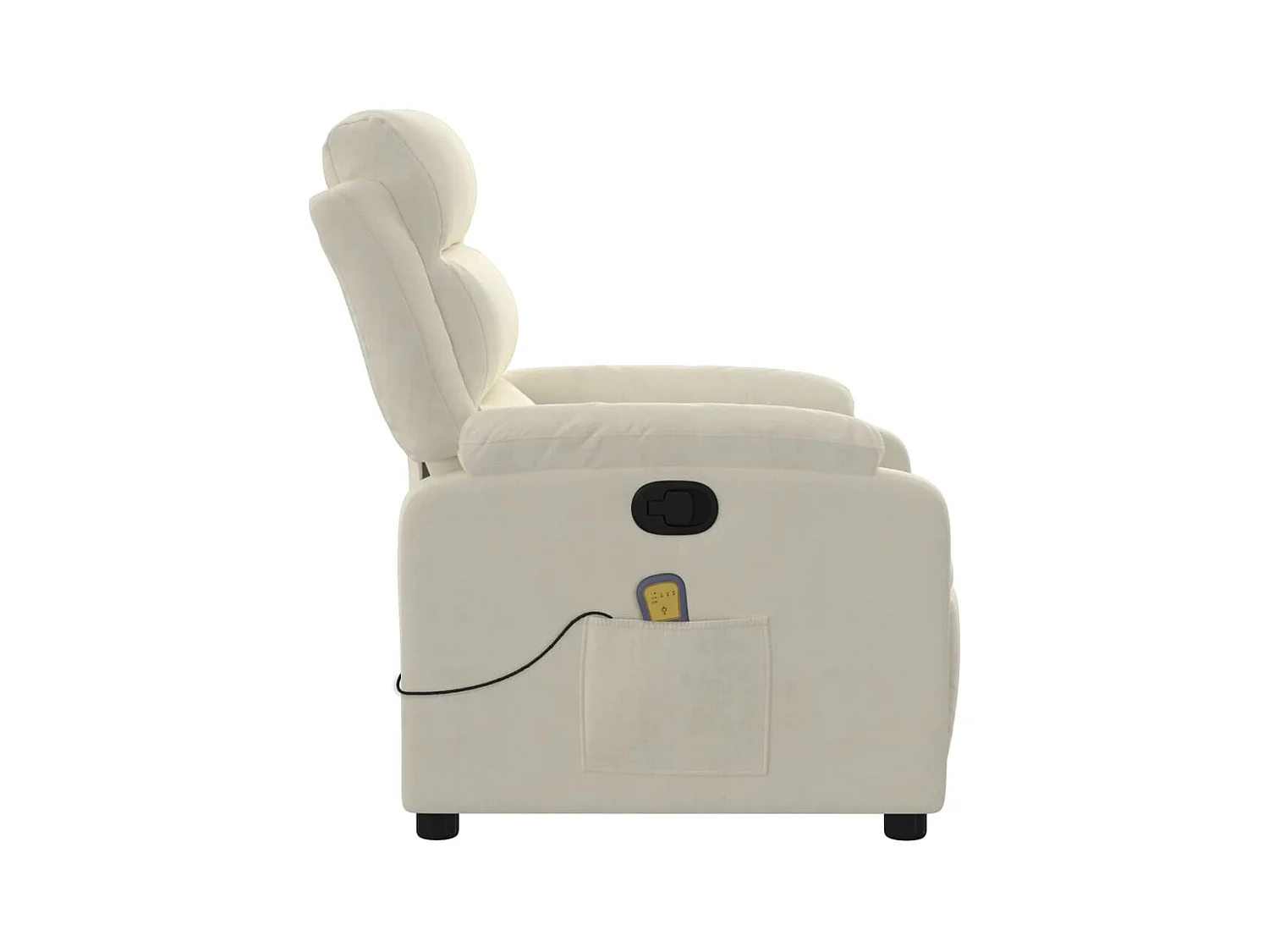 Sillón de masaje reclinable de terciopelo crema