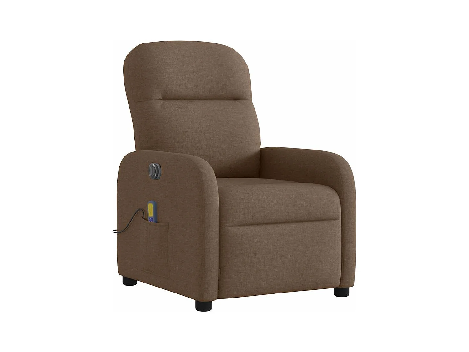 Poltrona de massagens reclinável elétrica tecido castanho
