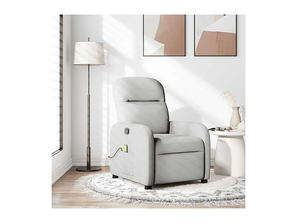 Fauteuil de massage inclinable gris nuage tissu