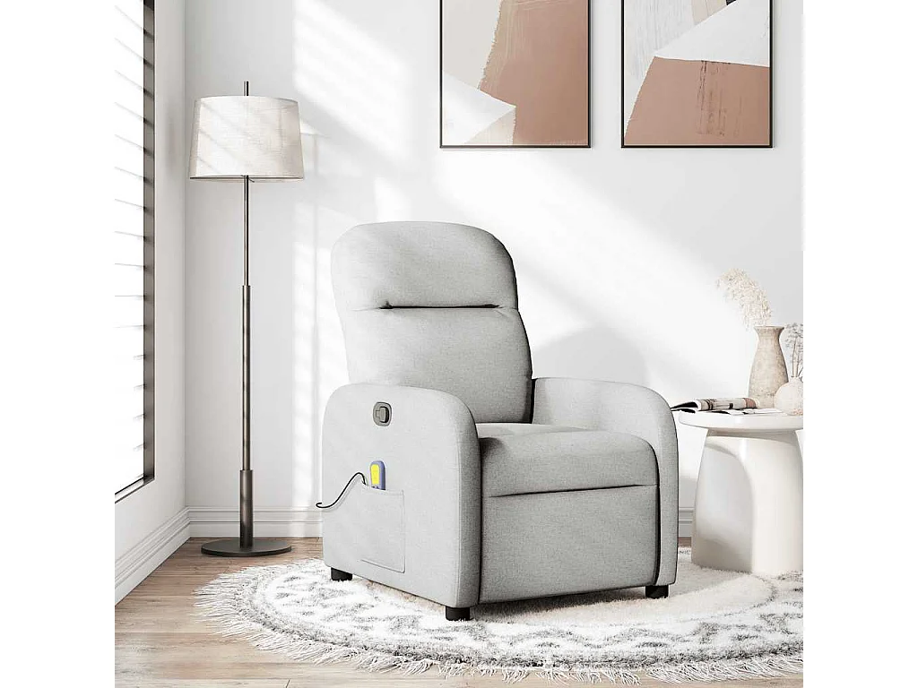 Fauteuil de massage inclinable gris nuage tissu