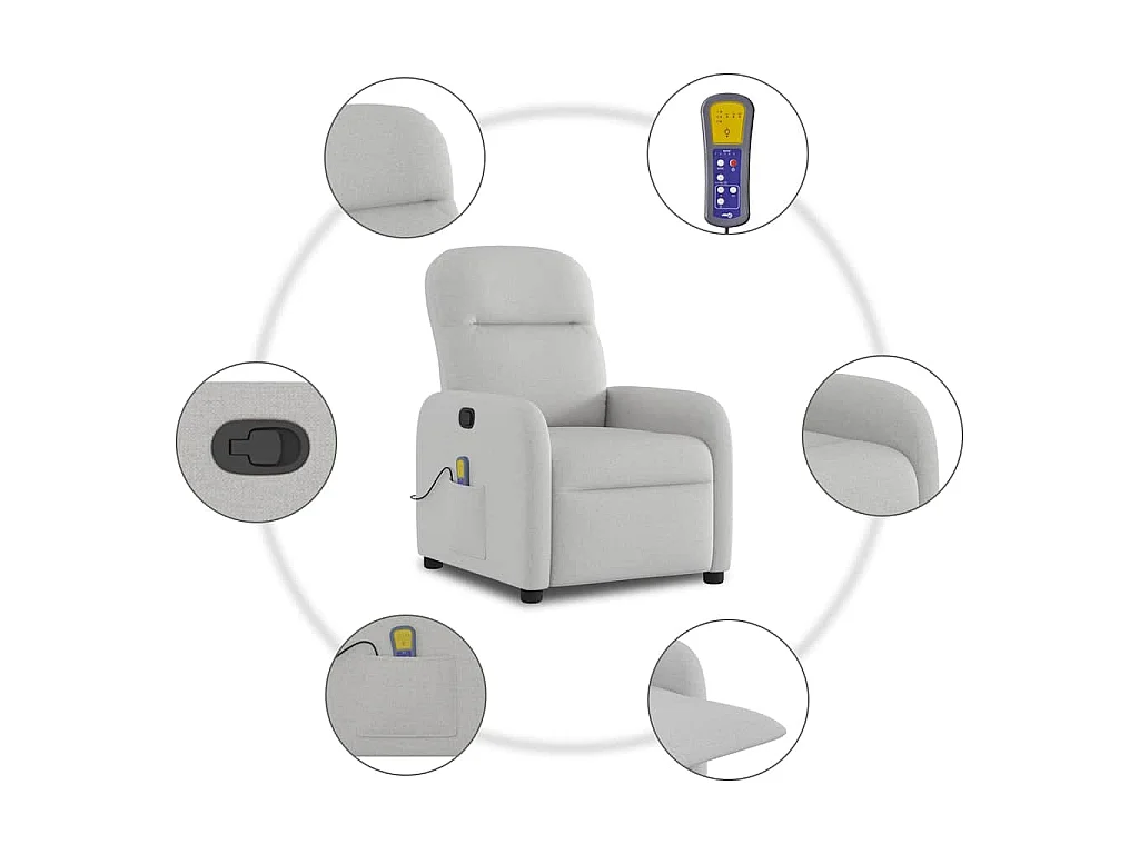 Massagesessel Wolkengrau Stoff