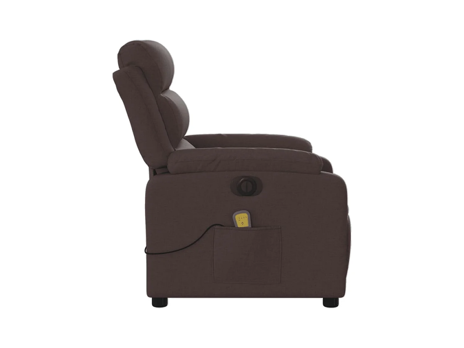 Fauteuil de massage inclinable électrique Marron foncé Tissu