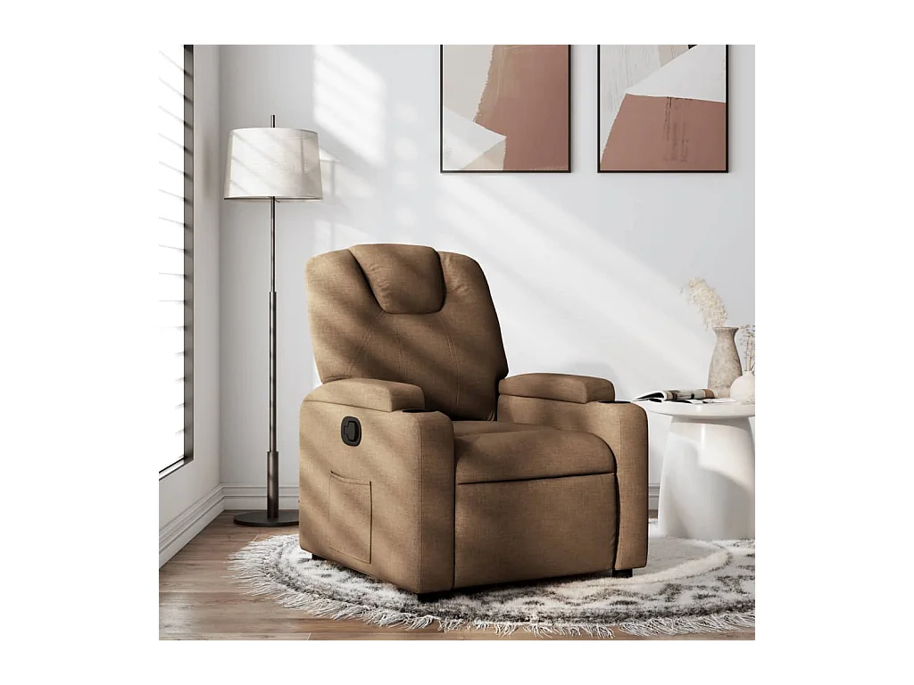Fauteuil verstelbaar stof bruin