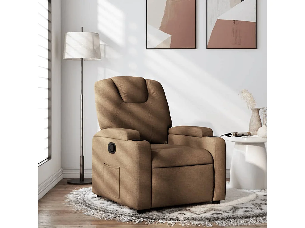 Fauteuil verstelbaar stof bruin