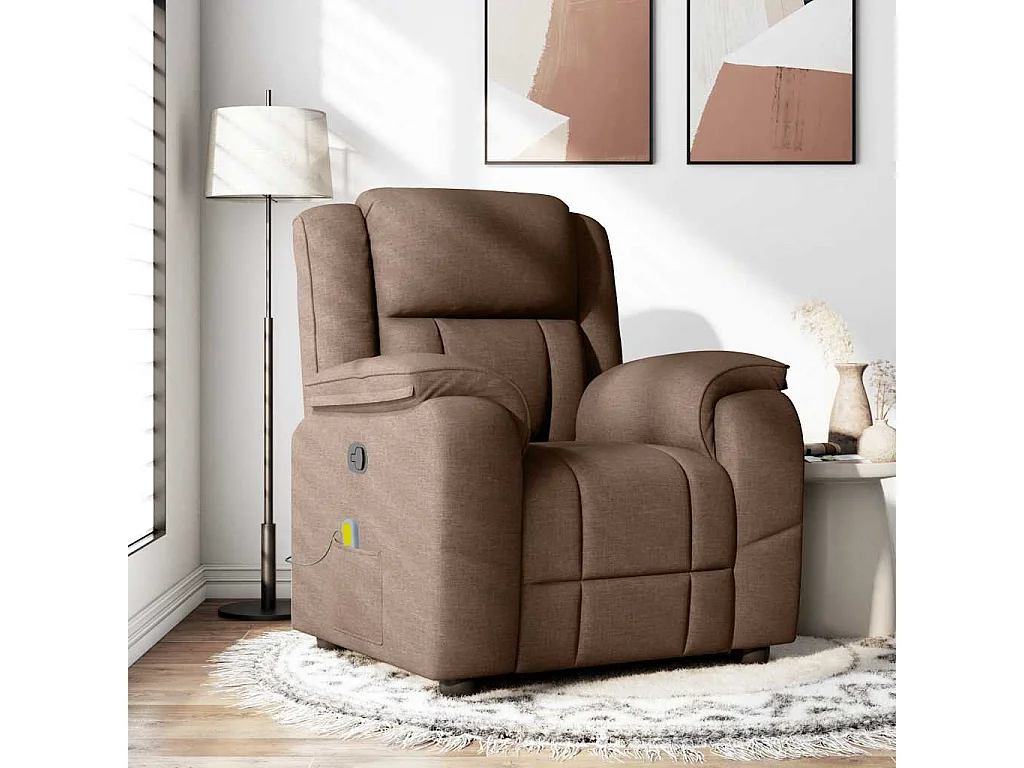 Fauteuil de massage inclinable Marron Tissu