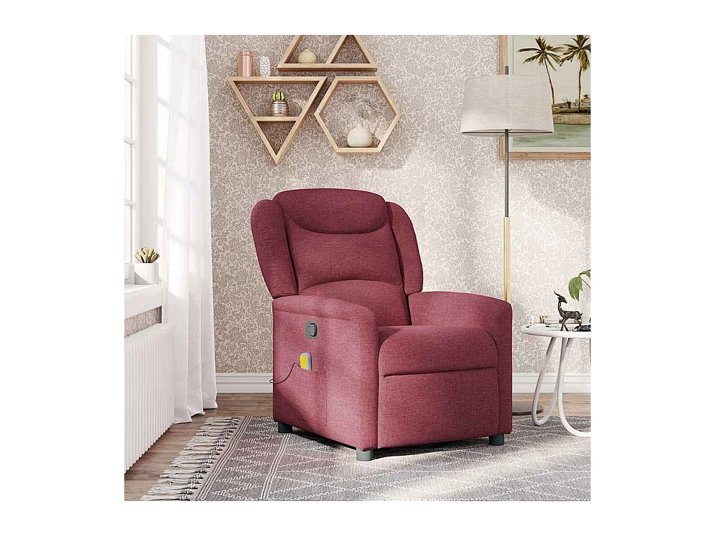 Fauteuil de massage inclinable Rouge bordeaux Tissu