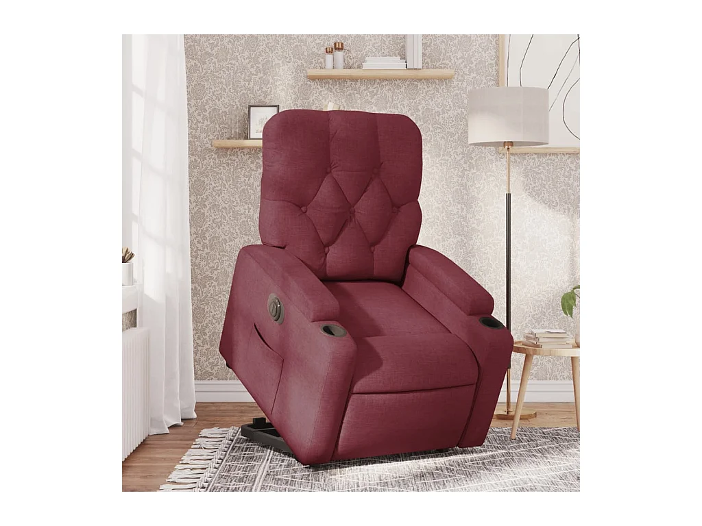 Fauteuil inclinable électrique rouge bordeaux tissu
