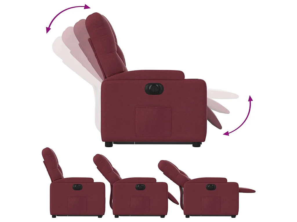 Sta-op-stoel elektrisch verstelbaar stof wijnrood