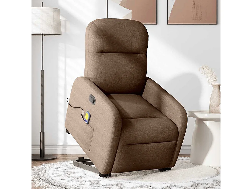 Fauteuil de massage inclinable Marron Tissu