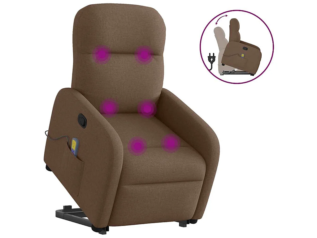 Fauteuil de massage inclinable Marron Tissu