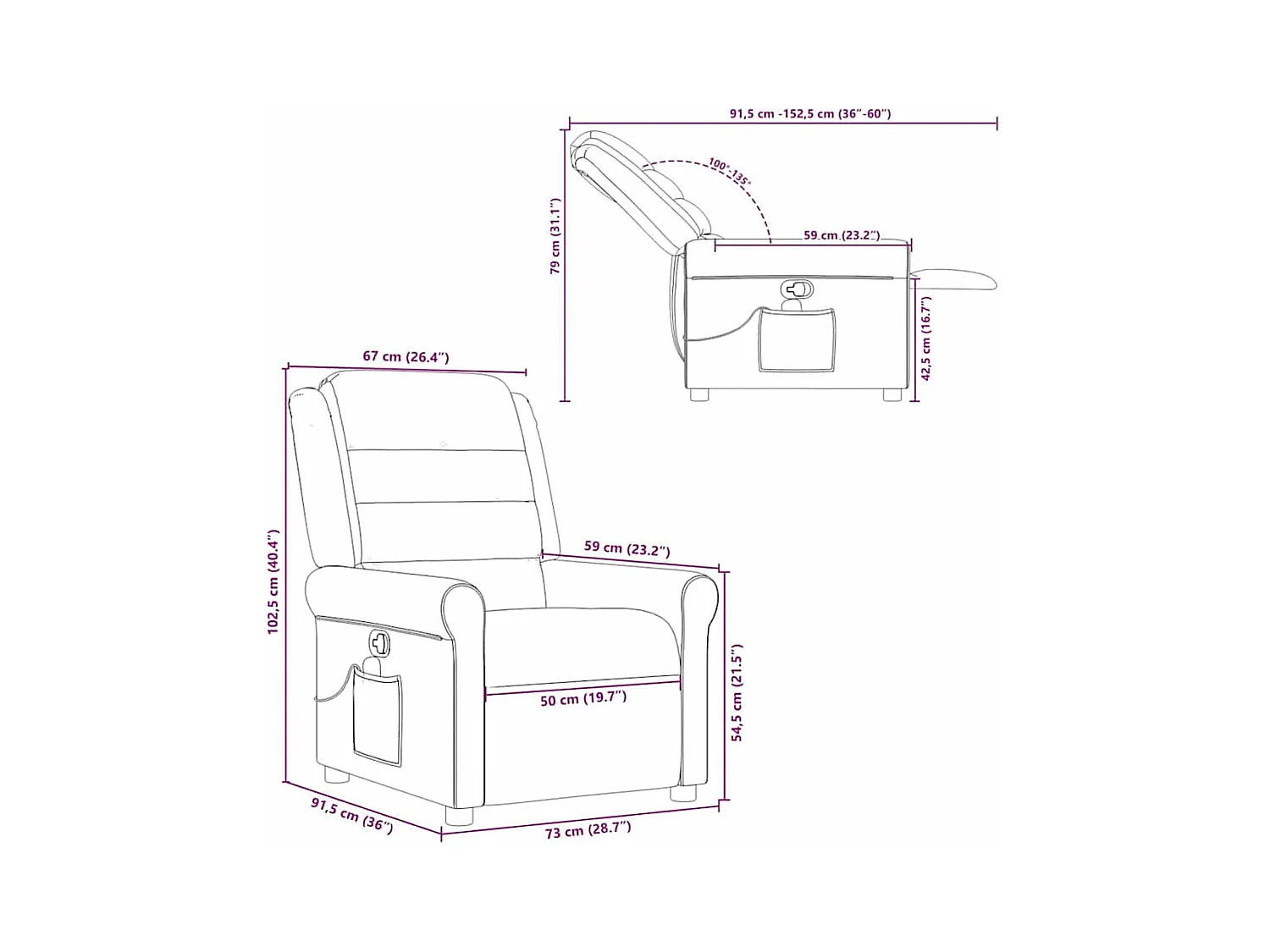 Massagestoel verstelbaar stof lichtgrijs