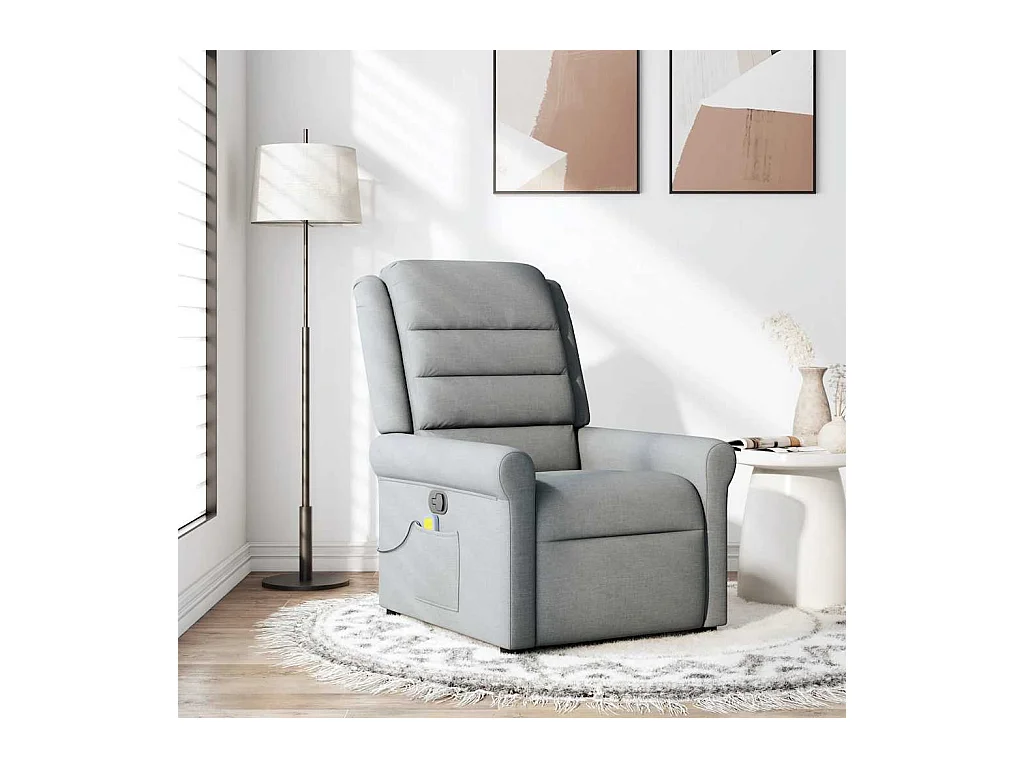 Fauteuil de massage inclinable Gris clair Tissu