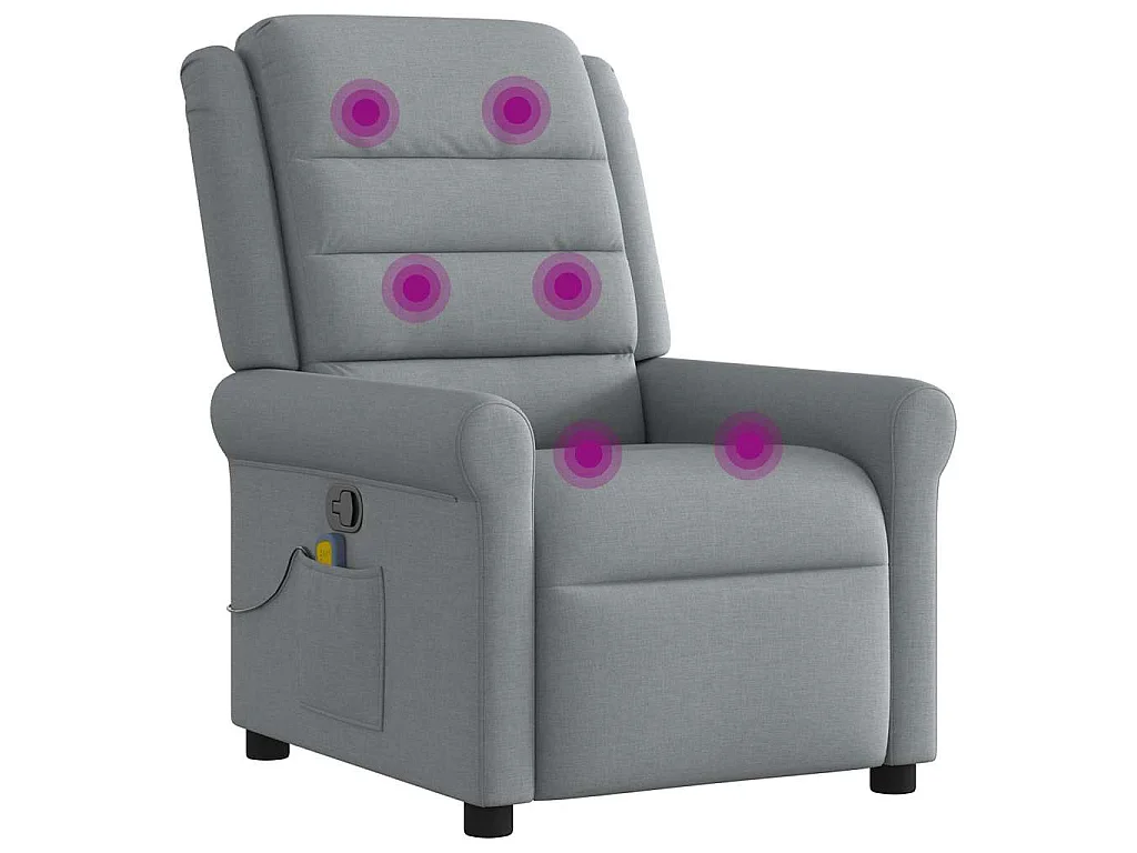 Fauteuil de massage inclinable Gris clair Tissu