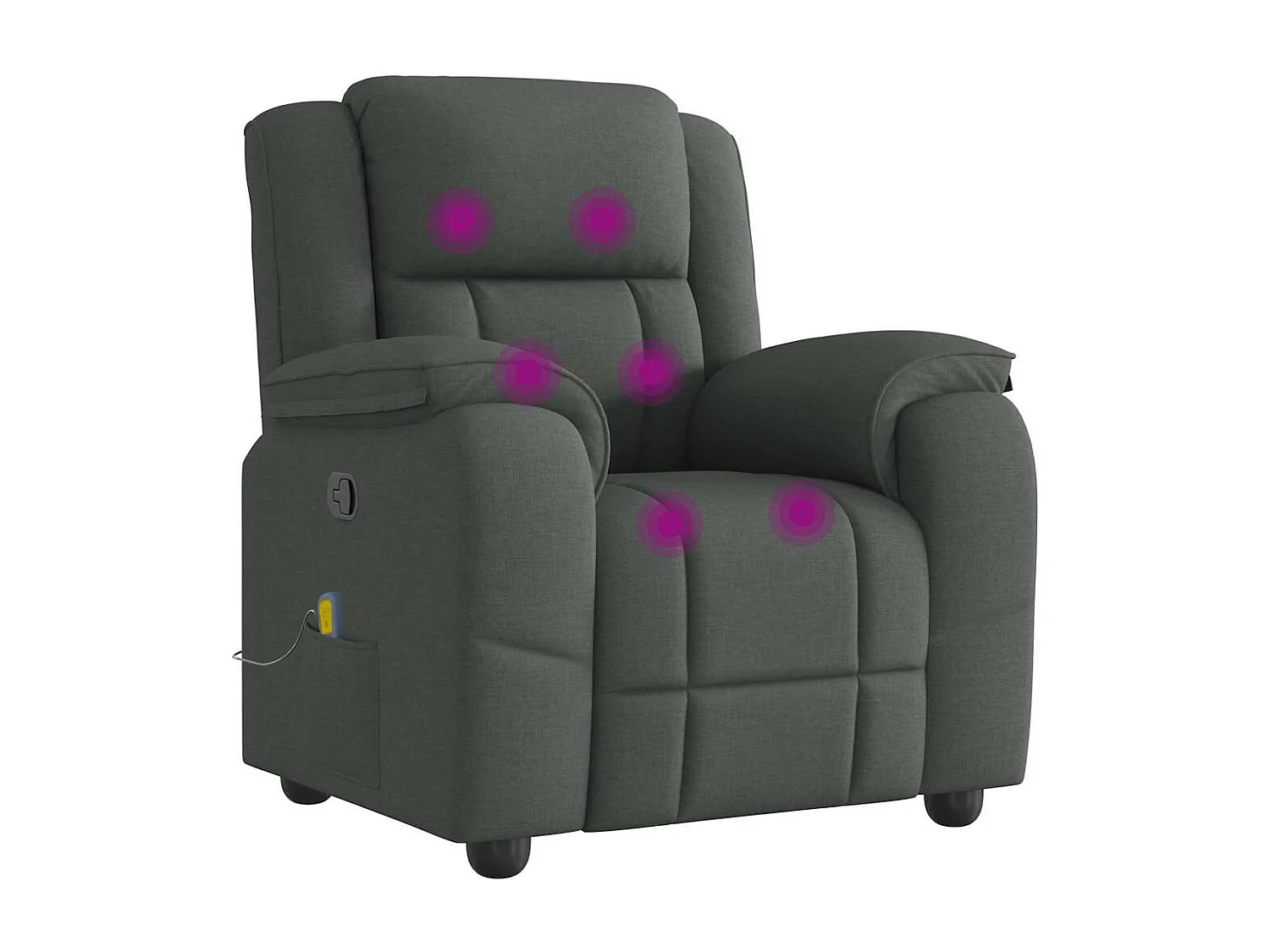 Fauteuil de massage inclinable Gris foncé Tissu