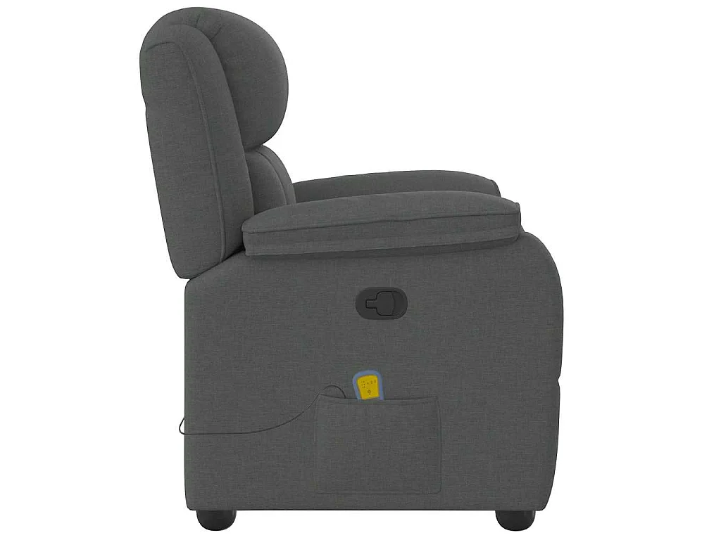 Fauteuil de massage inclinable Gris foncé Tissu