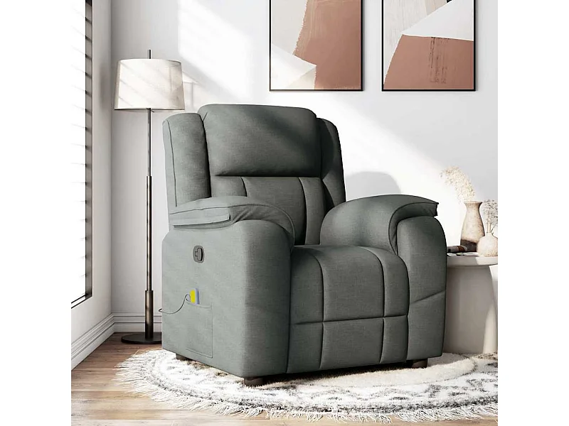 Fauteuil de massage inclinable Gris foncé Tissu