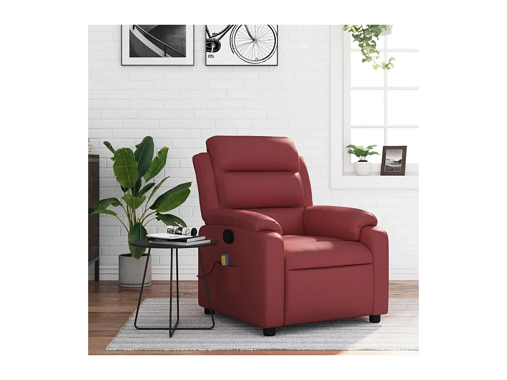 Massagestoel verstelbaar kunstleer wijnrood