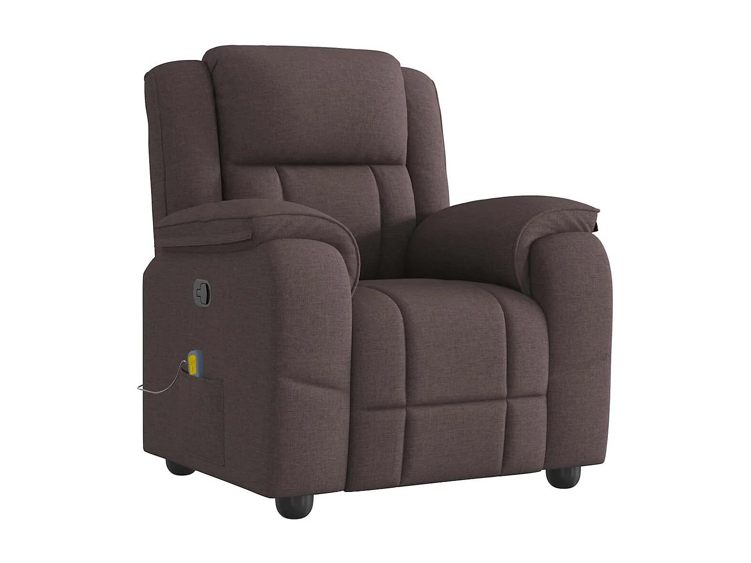 Massagesessel Dunkelbraun Stoff