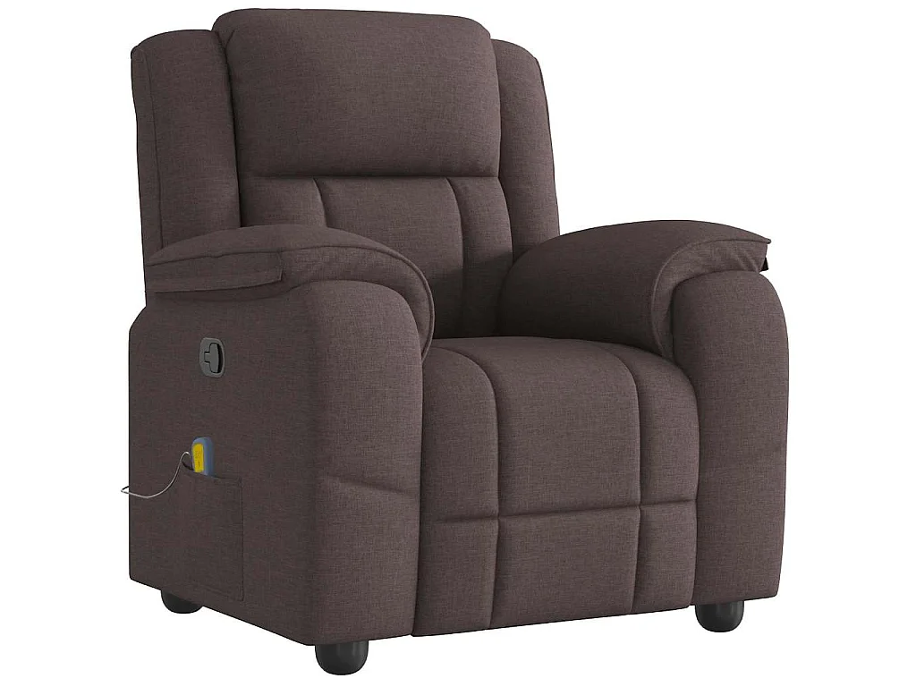 Fauteuil de massage inclinable Marron foncé Tissu