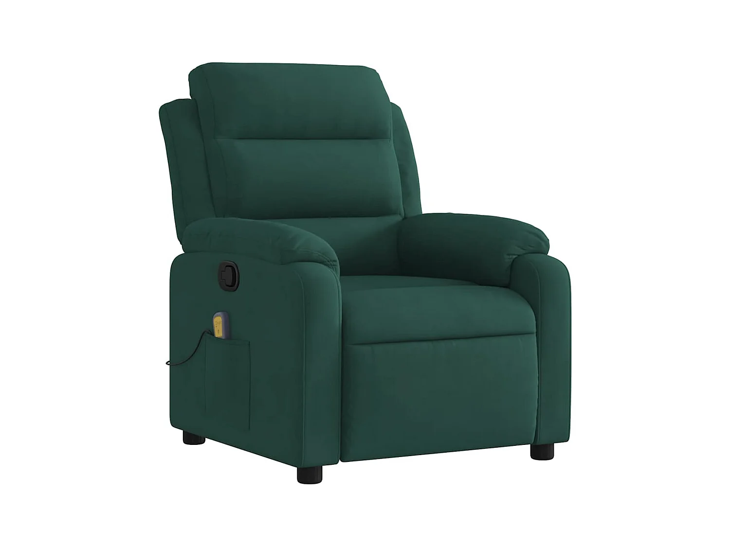 Fauteuil de massage inclinable vert foncé velours