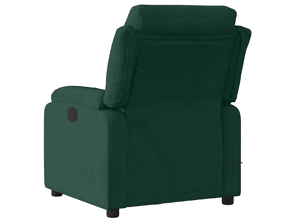 Poltrona de massagens reclinável veludo verde-escuro