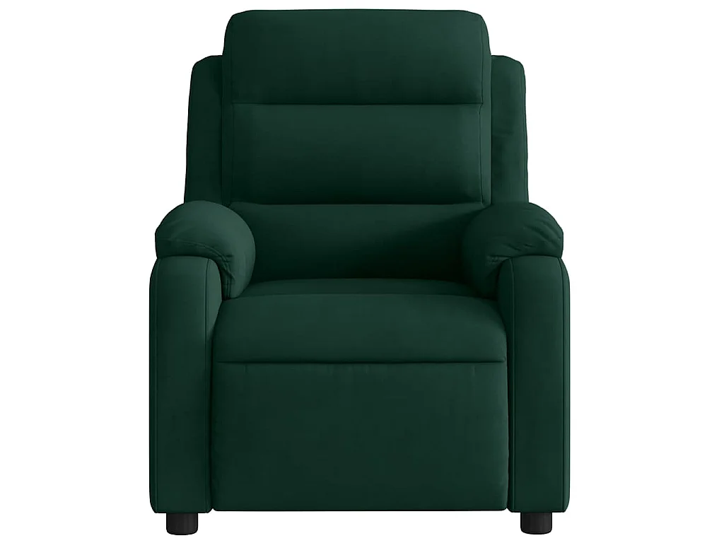 Poltrona de massagens reclinável veludo verde-escuro