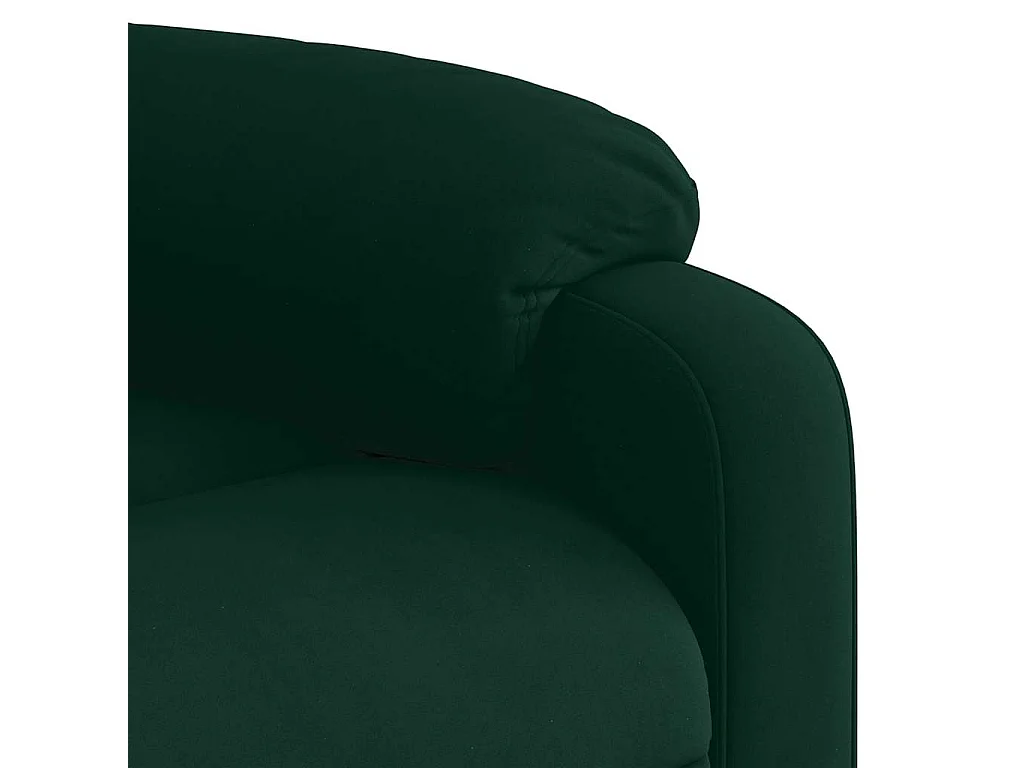 Poltrona de massagens reclinável veludo verde-escuro