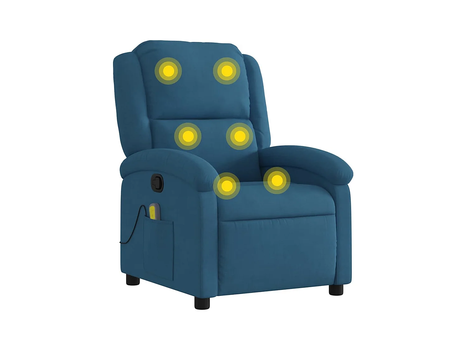 Fauteuil inclinable de massage bleu velours