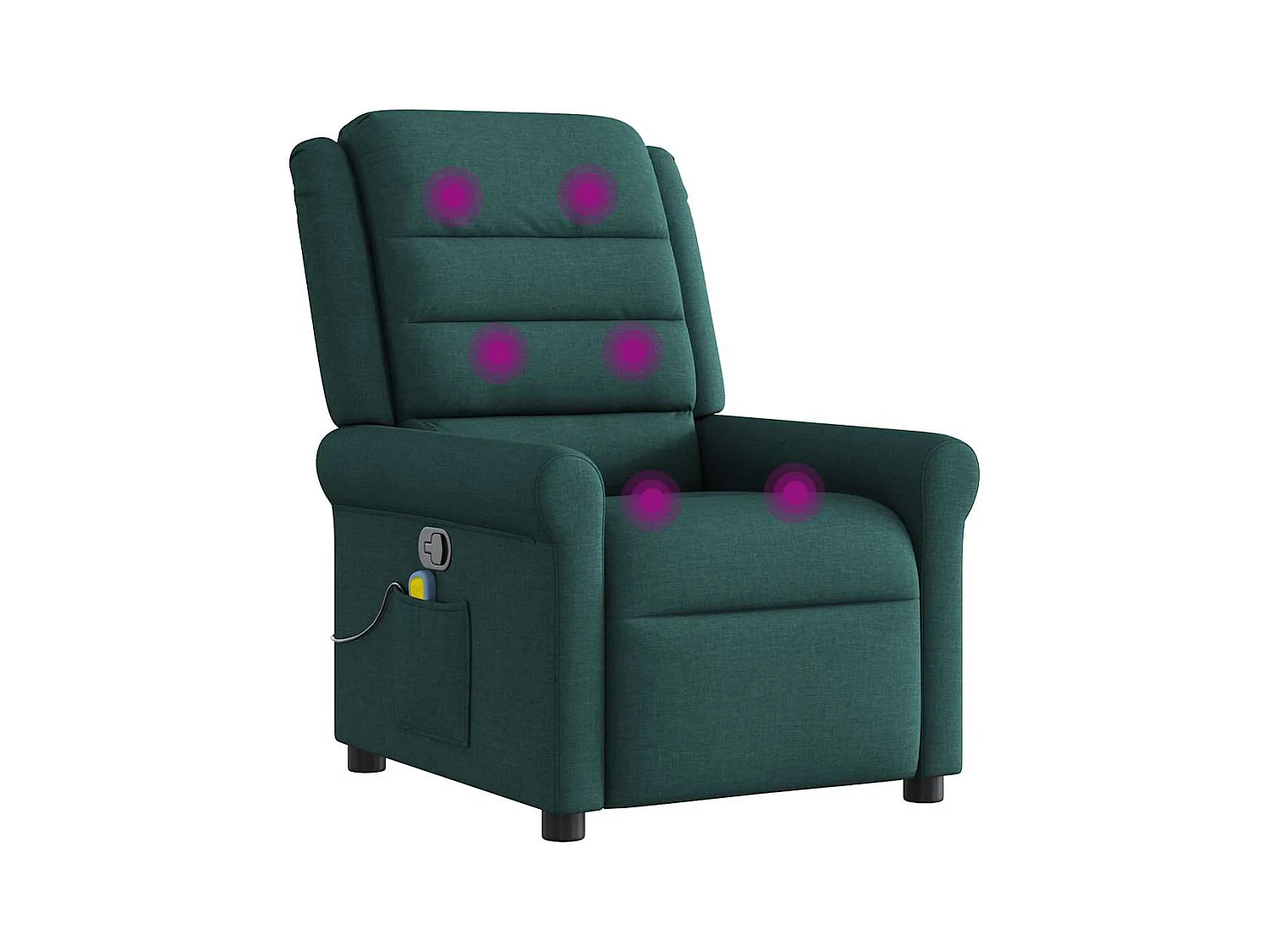 Fauteuil de massage inclinable Vert foncé Tissu