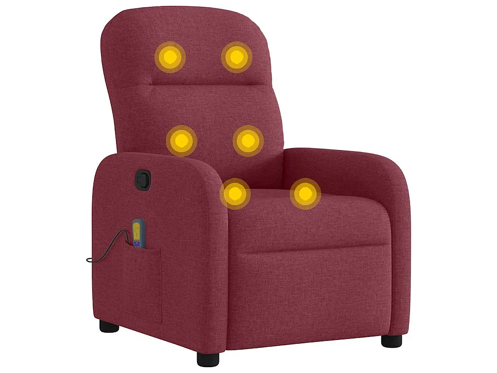 Massagestoel verstelbaar stof wijnrood