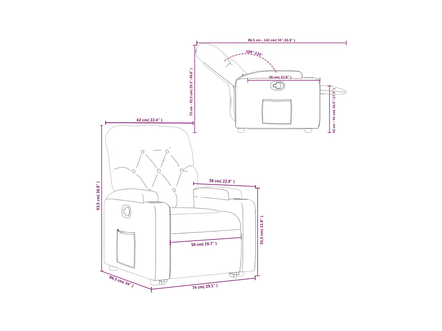 Sta-op-stoel verstelbaar stof donkergrijs