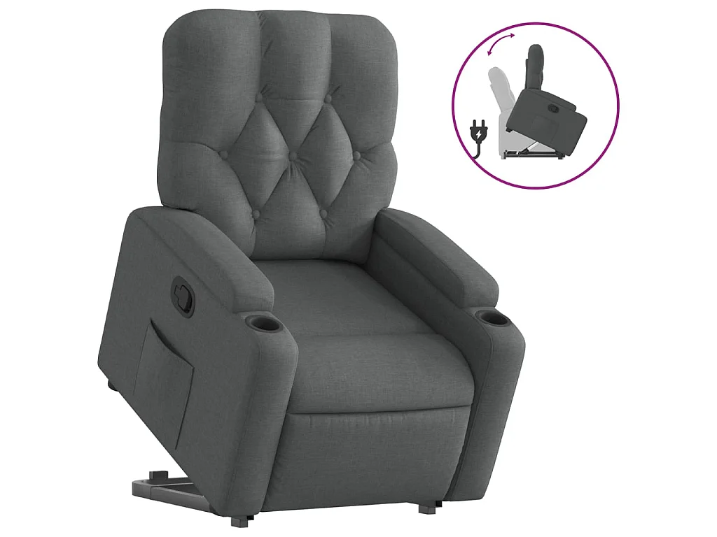 Fauteuil inclinable Gris foncé Tissu