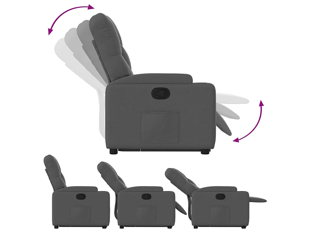 Fauteuil inclinable Gris foncé Tissu