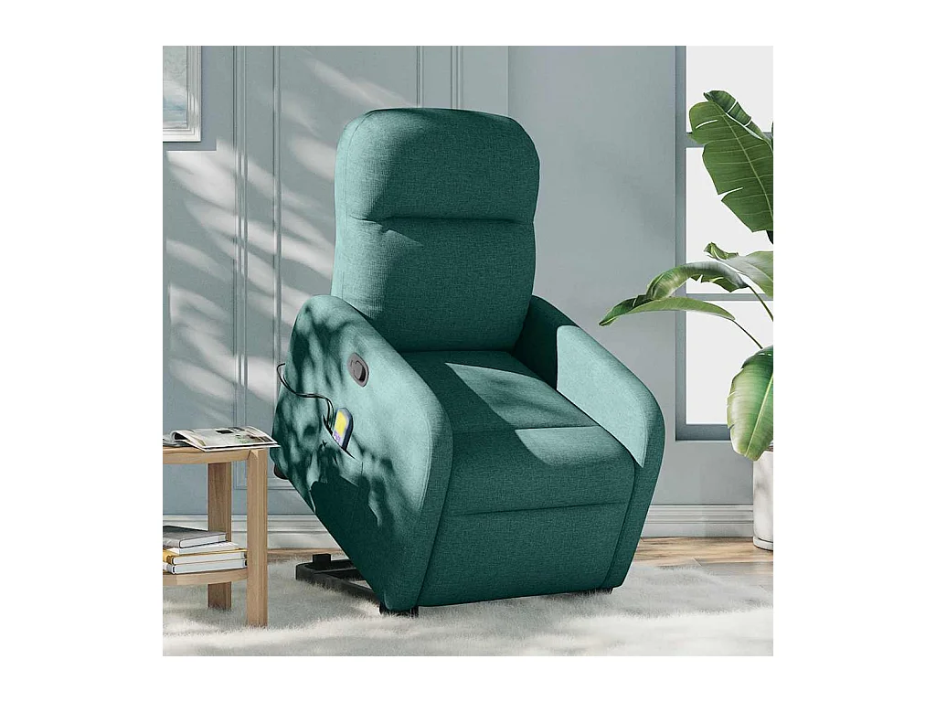 Fauteuil inclinable de massage Vert foncé Tissu