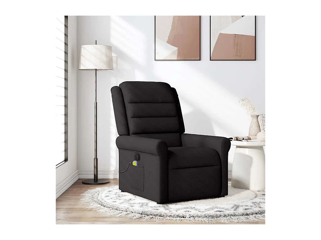 Poltrona de massagens reclinável tecido preto