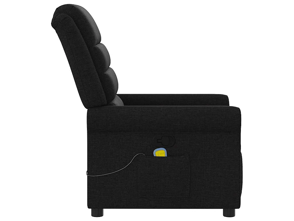 Fauteuil de massage inclinable Noir Tissu