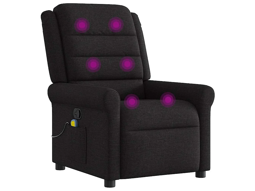 Fauteuil de massage inclinable Noir Tissu