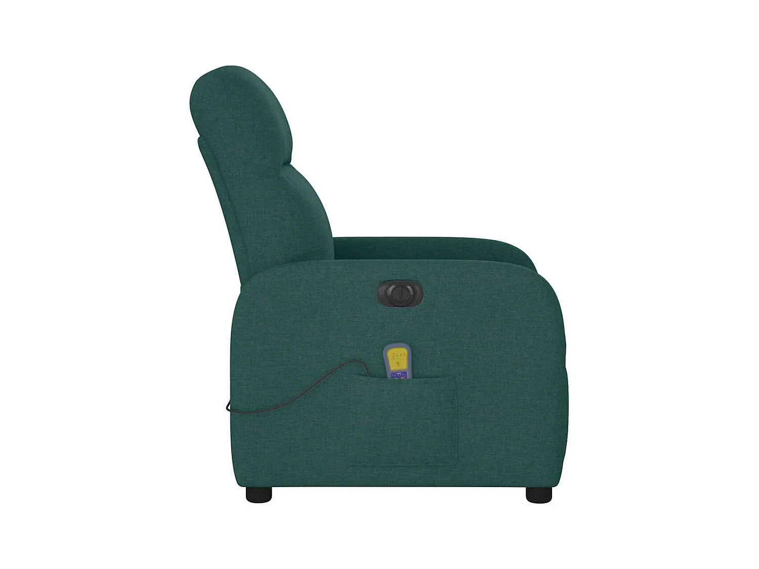 Fauteuil de massage inclinable électrique Vert foncé Tissu