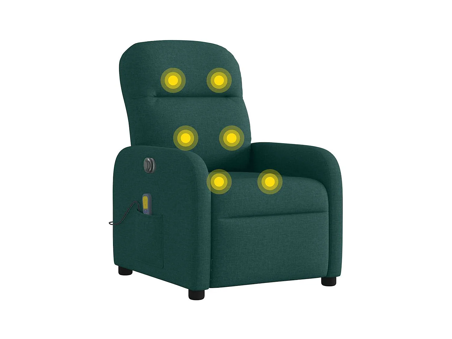 Fauteuil de massage inclinable électrique Vert foncé Tissu