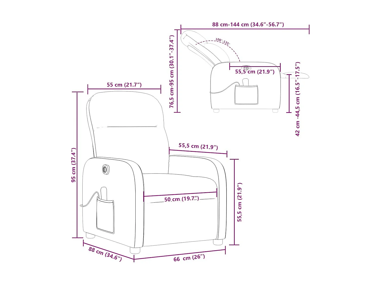 Massagesessel Elektrisch Dunkelgrün Stoff
