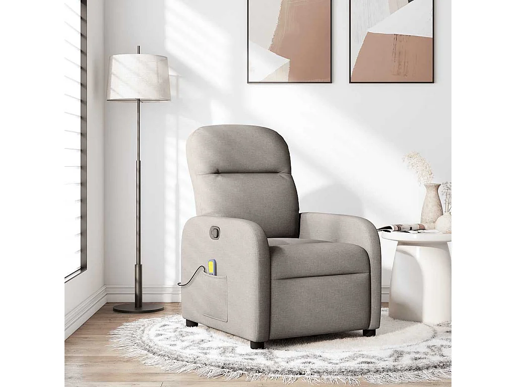 Massagestoel verstelbaar stof taupe