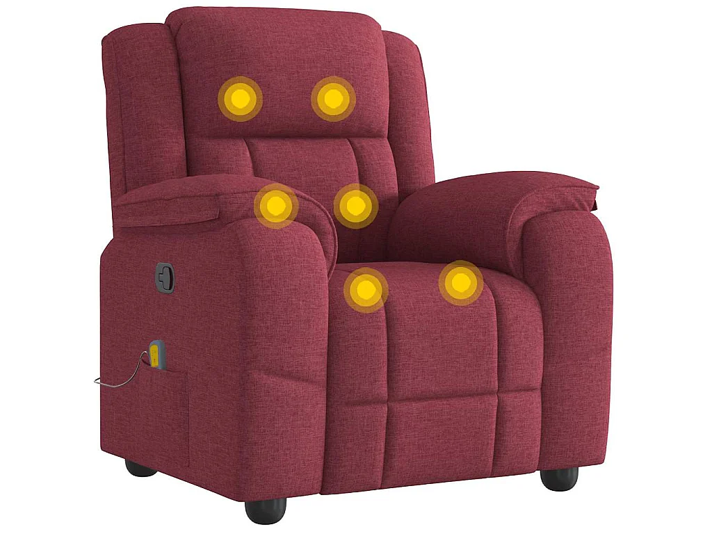 Fauteuil de massage inclinable Rouge bordeaux Tissu