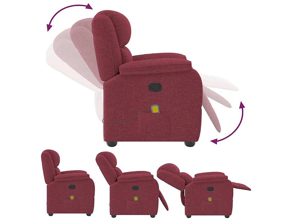 Fauteuil de massage inclinable Rouge bordeaux Tissu